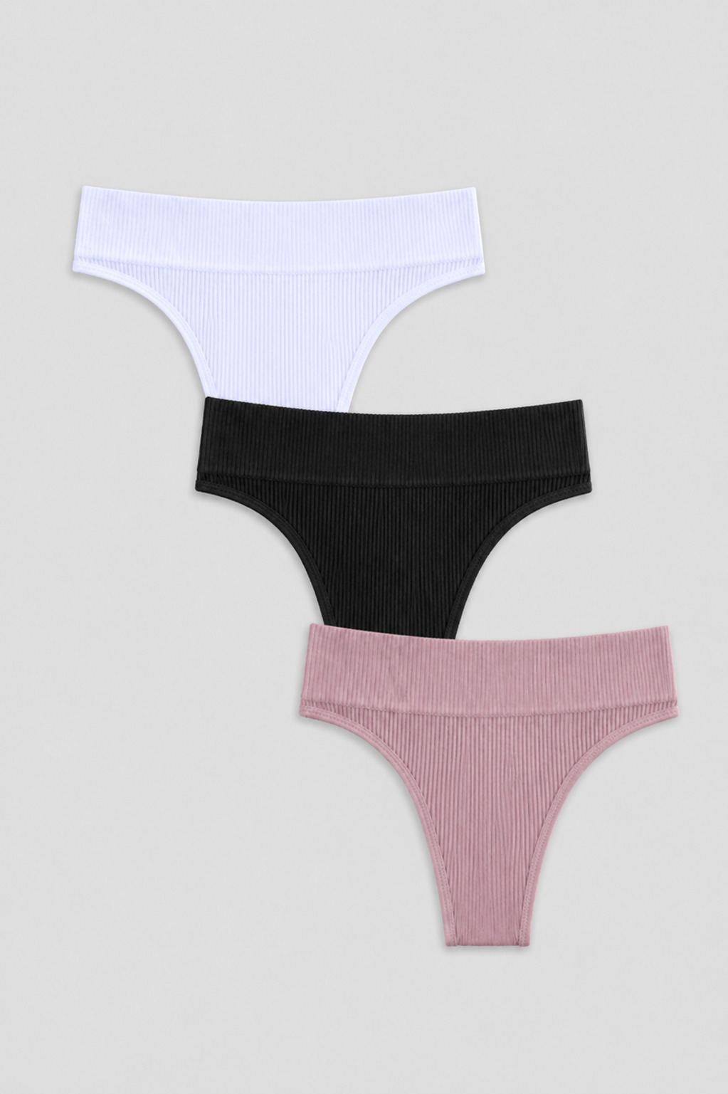Tanga z wysokim stanem – zestaw 3 szt