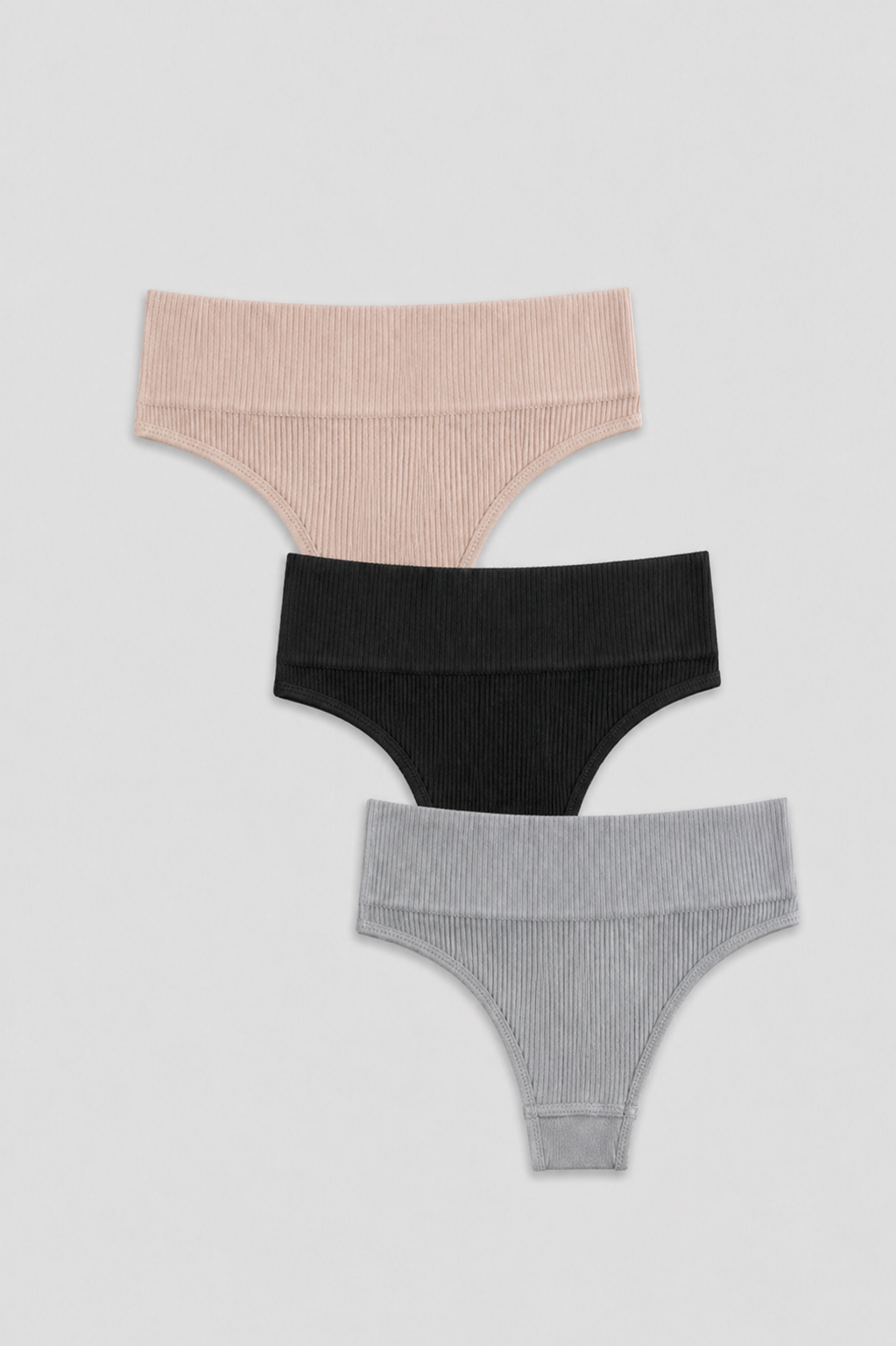 Tanga z wysokim stanem – zestaw 3 szt